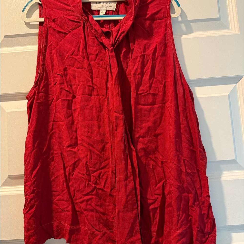 Cloth & Stone Vibrant Red Sleeveless Blouse